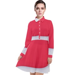 Long Sleeve Chiffon Shirt Dress 