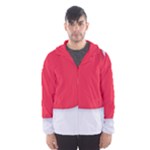 White Red Ripples Men s Hooded Windbreaker