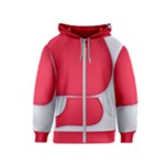 White Red Ripples Kids  Zipper Hoodie