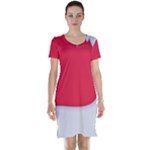 White Red Ripples Short Sleeve Nightdress