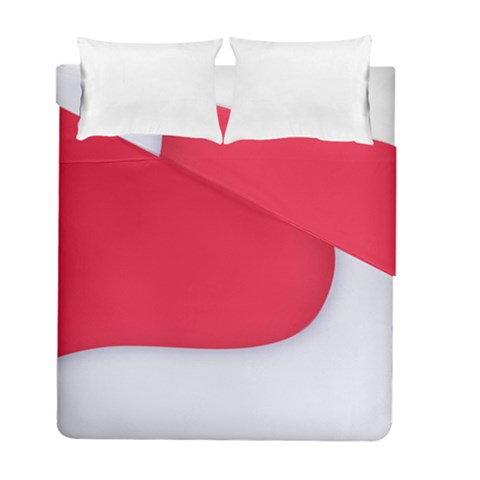 White Red Ripples Duvet Cover Double Side (Full/ Double Size) from ArtsNow.com