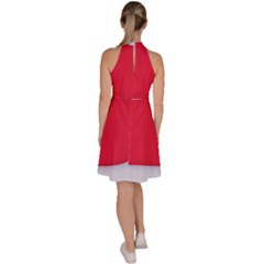 Sleeveless Halter Neck A-Line Dress 