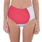 White Red Ripples Reversible High-Waist Bikini Bottoms