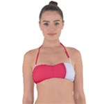 White Red Ripples Tie Back Bikini Top