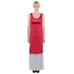 White Red Ripples Thigh Split Maxi Dress