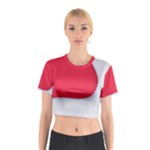 White Red Ripples Cotton Crop Top