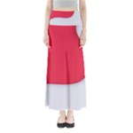 White Red Ripples Full Length Maxi Skirt