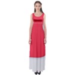 White Red Ripples Empire Waist Maxi Dress