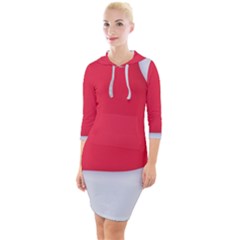 Quarter Sleeve Hood Bodycon Dress 