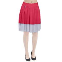 White Red Ripples Pleated Skirt from ArtsNow.com