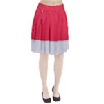 White Red Ripples Pleated Skirt