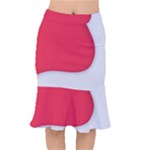 White Red Ripples Short Mermaid Skirt