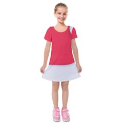 White Red Ripples Kids  Short Sleeve Velvet Dress from ArtsNow.com