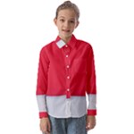 White Red Ripples Kids  Long Sleeve Shirt