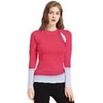 White Red Ripples Women s Long Sleeve Rash Guard