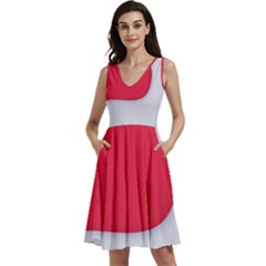 Sleeveless V-Neck Skater Dress with Pockets 