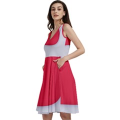 Sleeveless V-Neck Skater Dress with Pockets 