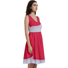 Sleeveless V-Neck Skater Dress with Pockets 