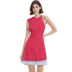 Cocktail Party Halter Sleeveless Dress With Pockets 