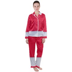 Women s Long Sleeve Satin Pajamas Set	 