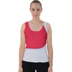 White Red Ripples Velvet Tank Top