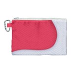 White Red Ripples Canvas Cosmetic Bag (Large)