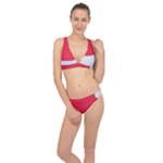 White Red Ripples Classic Banded Bikini Set 