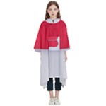 White Red Ripples Kids  Hooded Rain Ponchos