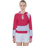 White Red Ripples Women s Tie Up Sweat