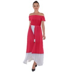 Off Shoulder Open Front Chiffon Dress 