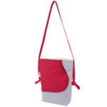 White Red Ripples Folding Shoulder Bag