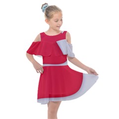 Kids  Shoulder Cutout Chiffon Dress 