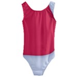 White Red Ripples Kids  Cut-Out Back One Piece Swimsuit