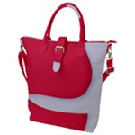 White Red Ripples Buckle Top Tote Bag