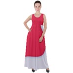 White Red Ripples Empire Waist Velour Maxi Dress