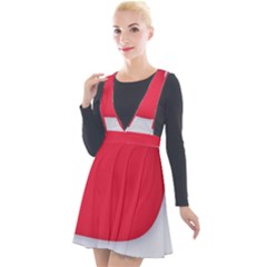 Plunge Pinafore Velour Dress 