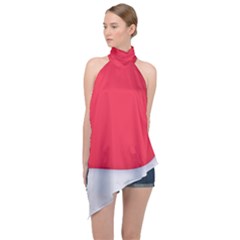 Halter Asymmetric Satin Top 