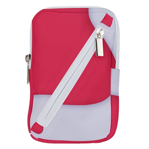 White Red Ripples Belt Pouch Bag (Large) from ArtsNow.com