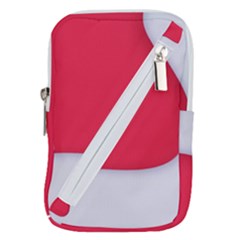 White Red Ripples Belt Pouch Bag (Large) from ArtsNow.com