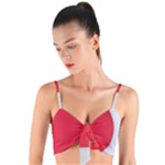 White Red Ripples Woven Tie Front Bralet