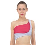 White Red Ripples Spliced Up Bikini Top 