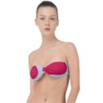 White Red Ripples Classic Bandeau Bikini Top 