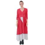 White Red Ripples Button Up Maxi Dress