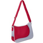 White Red Ripples Zip Up Shoulder Bag