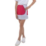 White Red Ripples Kids  Tennis Skirt