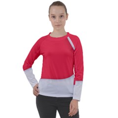 White Red Ripples Women s Long Sleeve Raglan T