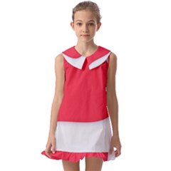 Kids  Pilgrim Collar Ruffle Hem Dress 