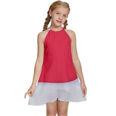 Kids  Halter Collar Waist Tie Chiffon Dress 