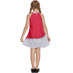 Kids  Halter Collar Waist Tie Chiffon Dress 