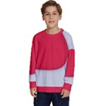 White Red Ripples Kids  Crewneck Sweatshirt